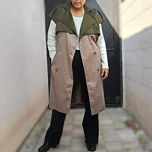 PRETTYLITTLETHING  Sleeveless Two-Tone Trench Coat Vest.
